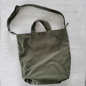 BAGGU Olive Green Canvas Tote Bag
